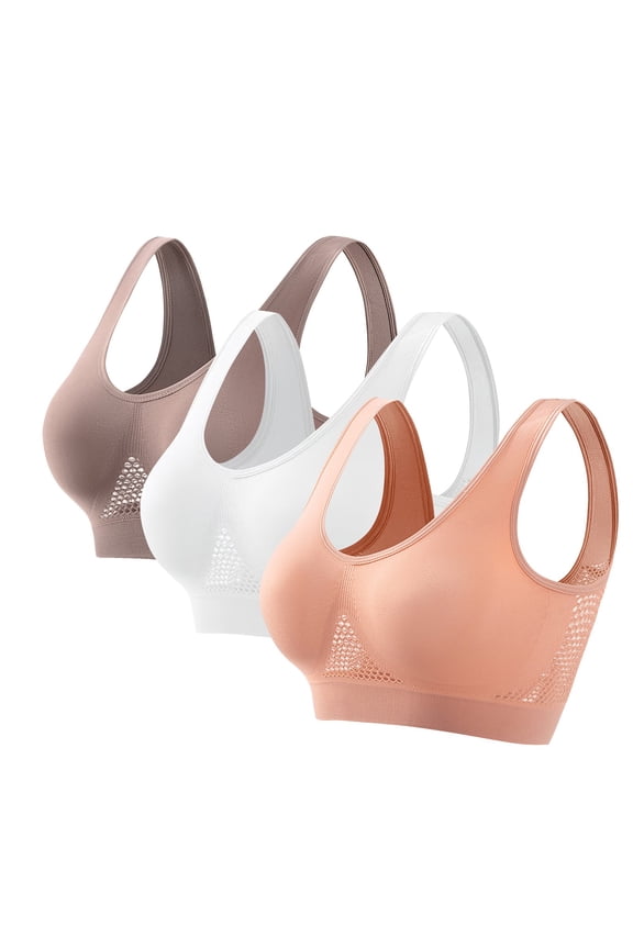 Women's Sports Bra with Adjustable Straps for Custom Fit,Women Seamless Sports Bra Wirefree Yoga Bra with Removable Pads Multicolor S