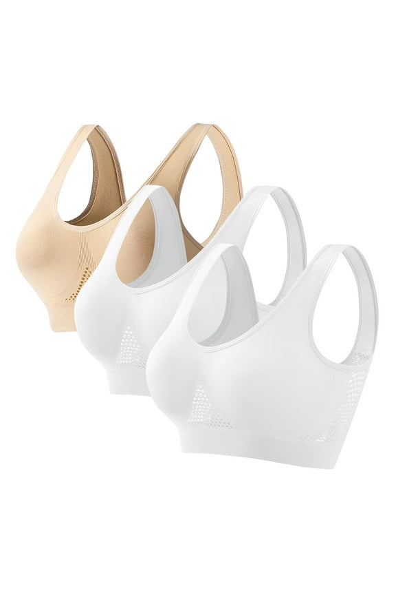 Women's Sports Bra with Front Zip Closure,Women Seamless Sports Bra Wirefree Yoga Bra with Removable Pads Multicolor2 S