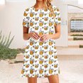 thumbnail image 1 of Viikei Women's Summer Boho Short Sleeve Dress,Women's Short Sleeved Dress with Floral Print Round Neck Dress White M, 1 of 5