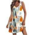 thumbnail image 1 of Viikei Women's Summer Casual T Shirt Dresses,Dresses for Women Plus SizeWomen's Casual with Pockets Summer Boho Beach Dress T-Shirts Dress V Neck Loose Tank Dresses Multicolor L, 1 of 5