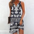thumbnail image 1 of Viikei Women's Summer Casual T Shirt Dresses,Women's Tiered Ruffle Short Sleeve Dress,2025 New Women's Printed V-neck Chest Button Sleeveless Dress Black XXL, 1 of 5