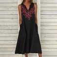 thumbnail image 1 of Viikei Women's Summer Dress Casual Short Sleeve Crew Neck Dress,New Women's V-neck Button Button Sleeveless Printed Long Dress Black XL, 1 of 4