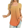 thumbnail image 1 of Viikei Women's Tops Plus Size Short Sleeved Gradient for Women Basic Tee Blouses Clothes Women Fashion Printed Casual V-Neck Short Sleeve Loose T-Shirt Blouse Tops, 1 of 1