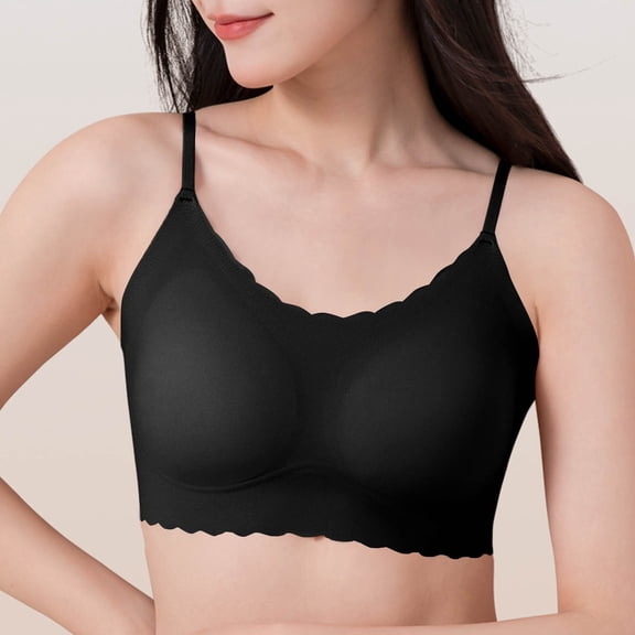 Viikei Women's Yoga Bra Light Support Stretchy,Women's Bra without Steel Rings Or Marks Lightweight and Compact Suitable for Wearing Outside Sporty and Breathable Mom's Underwear Daily Bra Black L