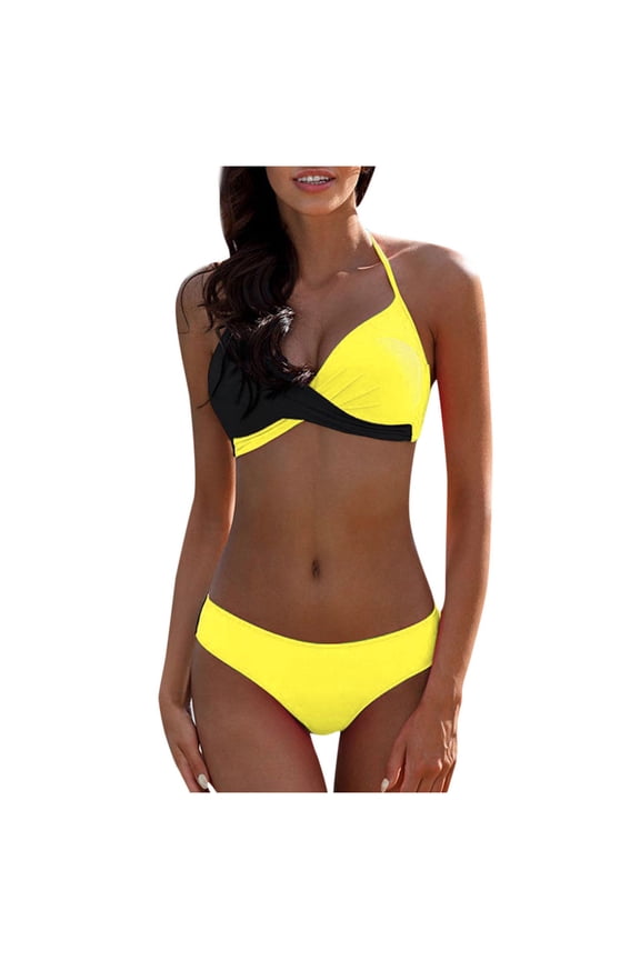 Spring Tops for Women 2025 Viikei Womens Bikini Tops Women's Swimsuit One-piece Swimsuit Bikini Lace Up Swimsuit Long Skirt Chiffon Two-piece Set