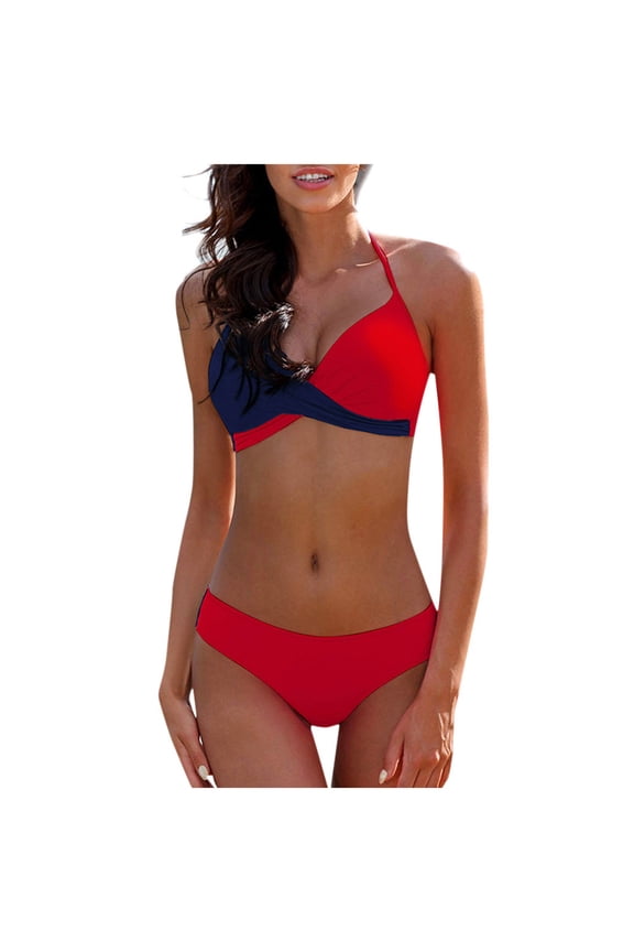 Tops for Women Trendy Viikei Womens Bikini Tops Women's Swimsuit One-piece Swimsuit Bikini Lace Up Swimsuit Long Skirt Chiffon Two-piece Set