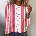 thumbnail image 1 of Viikei Womens Blouse Clearance under $10,Women's Top Valentine's Day Fashion Three-dimensional Print Loose Comfortable T-shirt Long Sleeve Crewneck Top Multicolor XL, 1 of 4