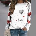 thumbnail image 1 of Viikei Womens Blouse and Tops Casual,Sweatshirts for Women Oversized,Women's Fall and Winter Valentine's Day Print Casual Long Sleeved Round Neck Hooded Sweatshirt Tops Blouse White S, 1 of 5