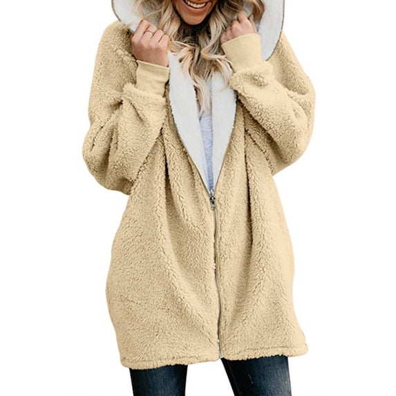Viikei Womens Cardigans Womens Coats Cardigans Coats for Women Plus Size Casual Sweatshirt Solid Winter Warm Wool Pockets Cardigan Coat
