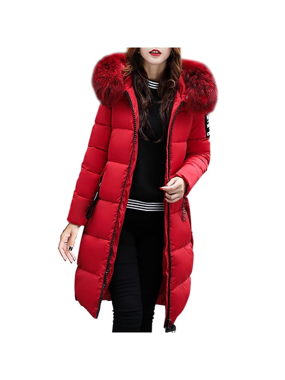 Womens Coats and Jackets Plus Size Women Solid Casual Thicker Winter Slim Down Lammy Jacket Coat Overcoat
