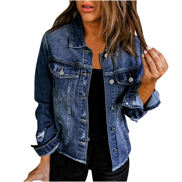Casual Solid Beading Turndown Collar Long Sleeve Denim Jacket(3 Colors) Casual Solid Beading Turndown Collar Long Sleeve Denim Jacket(3 Colors)