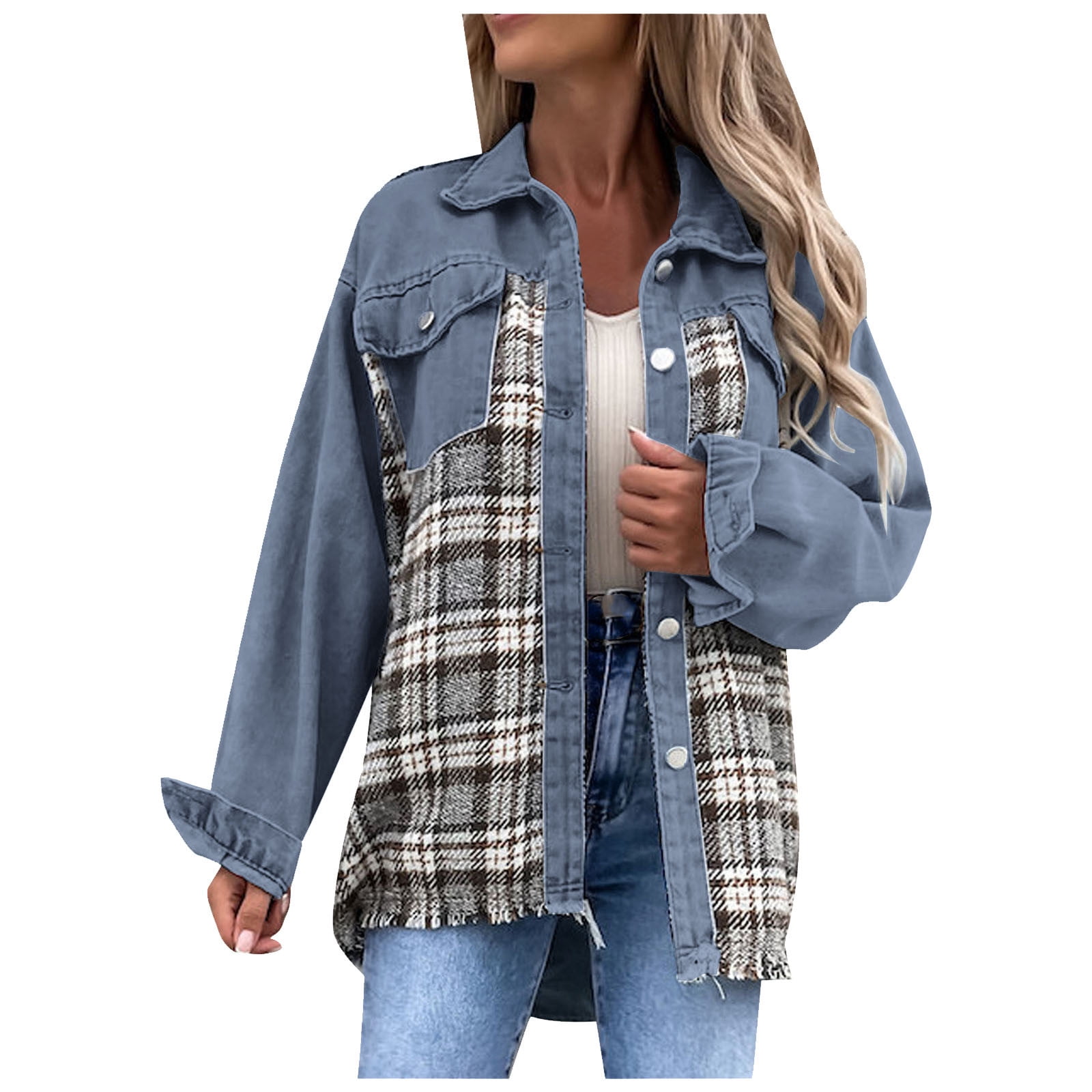 Viikei Womens Denim Jackets Plus Size Denim Jackets for Women Clearance