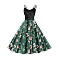thumbnail image 1 of Viikei Womens Dresses Clearance,Modern Wrap Short Sleeve Dress,Ladies' Vintage Christmas Printed Short Sleeved V-neck Dress Black M, 1 of 2