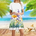 thumbnail image 1 of Viikei Womens Dresses Plus Size Clearance,Women's Party Short Sleeve Dress,Women's Short Sleeved Dress with Floral Print Round Neck Dress White M, 1 of 6