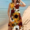 thumbnail image 1 of Viikei Womens Dresses Plus Size,Elegant Short Sleeve Dress for Women,Women's Round Neck Sleeveless Gradient Tie Dyed Beach Dress Yellow L, 1 of 6