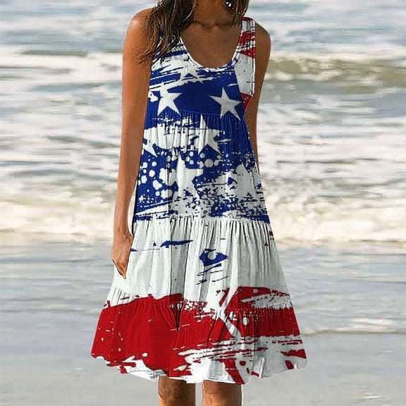 Viikei Womens Dresses Plus Size Spring,Dresses for Women,Women's Summer Casual Loose Sleevless Crew Neck Dress White XXXXXL