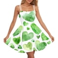 thumbnail image 1 of Viikei Womens Dresses Plus Size formal,Women's Party Short Sleeve Dress,Women's Valentine's Day Love Printed Cute Retro Strap Dress Green L, 1 of 3
