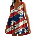 thumbnail image 1 of Viikei Womens Dresses for Wedding Guest,Dresses for Women Clearance,Women's Summer Print Casual Loose Sleevless V-Neck Dress Red L, 1 of 6