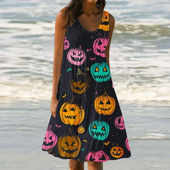 Viikei Womens Dresses for Wedding Guest,Summer Dresses for Juniors,Women's Summer Casual Loose Sleevless Crew Neck Dress Yellow XXXXL