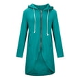 thumbnail image 1 of Viikei Womens Hoodies with Zippers Hoodie Jackets for Women Womens Coats Plus Size Clearance Solid Color Hoodie Zipper Long Sleeve Sweatshirts Irregular Hem Long Coat Tops With Pockets, 1 of 8