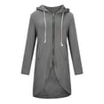 thumbnail image 1 of Viikei Womens Hoodies with Zippers Hoodie Jackets for Women Womens Coats Plus Size Clearance Solid Color Hoodie Zipper Long Sleeve Sweatshirts Pockets Irregular Hem Long Coat Tops, 1 of 1