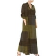 thumbnail image 1 of Rollbacks & More Viikei Wedding Guest Dresses for Women,Women's Dress Shirt Long Skirt Long Sleeve Pocket Spring Shirt Collar, 1 of 8