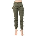 thumbnail image 1 of Viikei Womens Pants Plus Size Pants High Waist Slim Fit Jogger Cargo Solid Color Matching Belt, 1 of 6