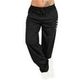 thumbnail image 1 of Viikei Womens Pants Plus Size Pants Solid Pocket Elastic Waist Long, 1 of 5