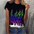 thumbnail image 1 of Viikei Womens Plus Short Sleeve Tops Ladies Short Sleeve Tops Plus Size Women T-shirt Short Sleeve Crewneck Flame Printed Pattern Casual Blouse Prin, 1 of 9