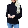 thumbnail image 1 of Viikei Womens Plus Size Tops Womens Turtlenecks Clearance Womens Long Sleeve Tops Fashion Casual Solid Knitted Long Sleeve Turtleneck Tops, 1 of 7