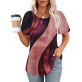 thumbnail image 1 of Viikei Womens Shirts under $5,Ladies' Casual Short Sleeved Loose Round Neck Printed Top Multicolor S, 1 of 6