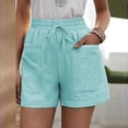thumbnail image 1 of Viikei Womens Shorts Clearance Shorts for Women Plus Size Women's Shorts Pull on Loose Wide Leg Pants High Waist Straight Pants Casual Cotton Linen Shorts, 1 of 5
