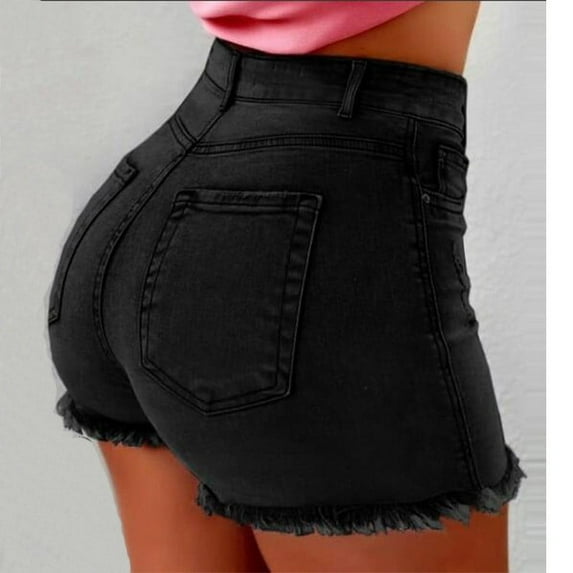 Viikei Womens Shorts Clearance Shorts for Women Plus Size Women's Shorts Pull on New Summer Short Jeans Denim Female Pockets Wash Denim Shorts