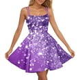 thumbnail image 1 of Viikei Womens Summer Dresses under $10,Women's Valentine's Day Sparkling Print Cute Retro Strap Dress Purple XL, 1 of 3