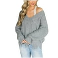 thumbnail image 1 of Plus Size Tops for Women Viikei Womens Sweaters Cardigan Sweaters for Women Clearance $5 Athletic Sweaters Womens Casual Knitted Pullover Sweater Long Sleevel Tops Blouse Sweater, 1 of 3