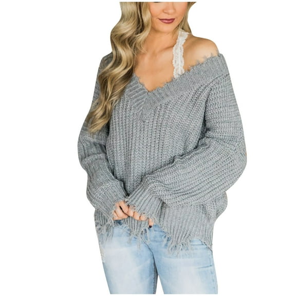 Summer Tops for Women Viikei Womens Sweaters Cardigan Sweaters for Women Clearance $5 Athletic Sweaters Womens Casual Knitted Pullover Sweater Long Sleevel Tops Blouse Sweater