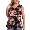 thumbnail image 1 of Viikei Womens Tank Top Camisoles for Women Plus Plus Size Printed Vest V-neck Loose Pullover Tops, 1 of 8