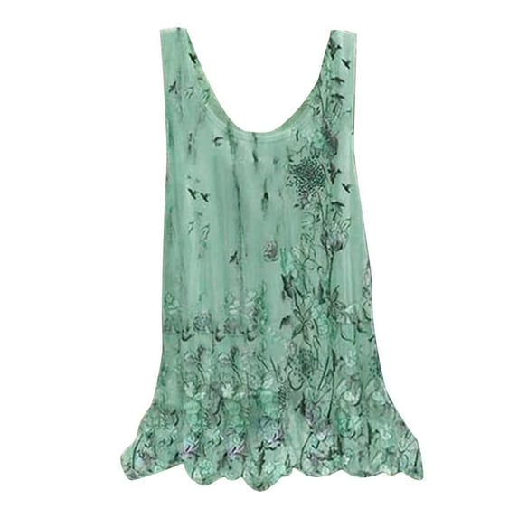 Viikei Womens Tank Top Camisoles for Women Plus Printing Buttons V-neck Tops Loose Vest Blouses