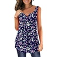 thumbnail image 1 of Viikei Womens Tank Top Camisoles for Women Plus Printing Buttons V-neck Tops Loose Vest Blouses, 1 of 5