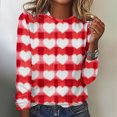 thumbnail image 1 of Spring Tops for Women 2025 Viikei Womens Tops Clearance under $5 Fall Fashion,Women's Top Valentine's Day Three-dimensional Print Loose Comfortable T-shirt Long Sleeve Crewneck Top Multicolor XXXL, 1 of 4