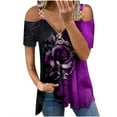 thumbnail image 1 of Viikei Womens Tops 3/4 Sleeve Women Pirnt V-neck Short Sleeve Strapless T Shirt Polluver Blouse Tank Tops, 1 of 6