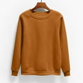 thumbnail image 1 of Viikei Womens Tops Long Sleeve Sweatshirts,Womens Fall Tops Long Sleeve Tops Plus Clearance,Women's Oversized Round Neck Sweatshirts Long Sleeve Turtleneck Velvet Sweatshirt Brown XL, 1 of 5