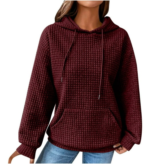 Viikei Zip Up Hoodies for Women Sweatshirt for Women Fashion Women's Casual Long Sleeve Round Neck Ladies Sweatshirts Tops Blouse Plain Hoodie