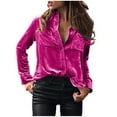 thumbnail image 1 of Viikei Zip Up Hoodies for Women Sweatshirt for Women Fashion Women's Winter Velvet Long Sleeve Button Pocket Casual Shirt Top, 1 of 2