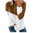 thumbnail image 1 of Viikei Zip Up Hoodies for Women Sweatshirt for Women Women's Color Panel Large Split Loose Long Sleeve Hoodie, 1 of 3