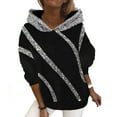 thumbnail image 1 of Viikei Zip Up Hoodies for Women Sweatshirt for Women Women's Sequin Casual Hooded Solid Long Sleeved Sweatersweater Jacket, 1 of 3