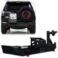 thumbnail image 1 of Vijay Compatible with 2015-2016-2017-2018-2019-2020 Toyota 4Runner Rear Bumper with Tire Carrier Textured Black Steel with D-rings, 1 of 8
