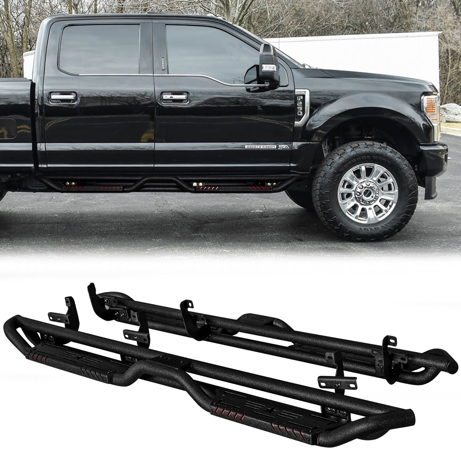 Vijay Running Boards Compatible with 2017-2025 Ford F250/F350 Super ...