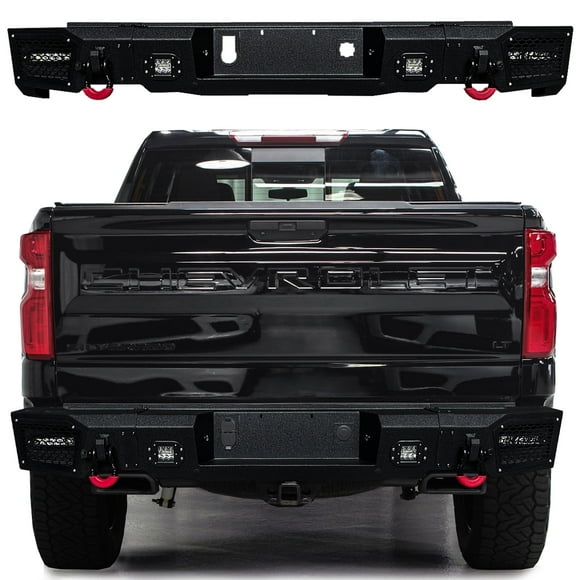 Vijay For 2019-2020-2021-2022-2023 Chevy Silverado 1500 Rear Bumper with LED Lights and D-Rings