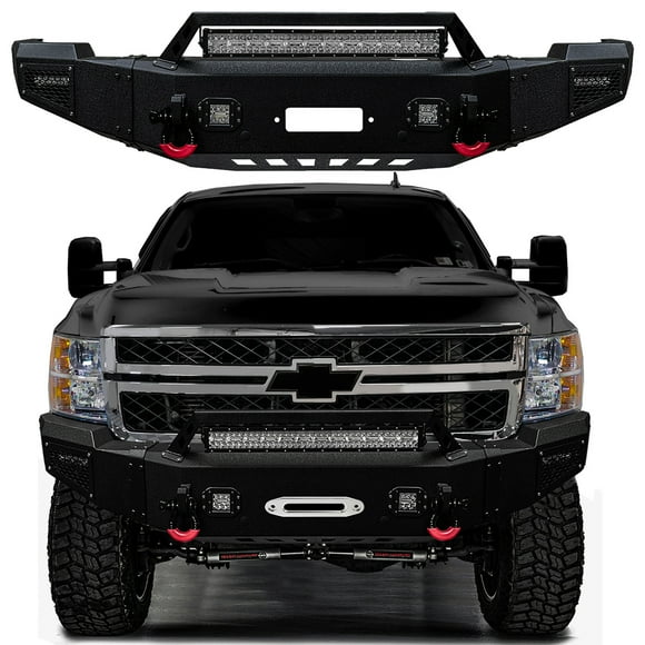 Vijay Front Bumper Fits 2011-2014 Chevy Silverado 2500/3500 w/Winch Seat and Spotlights